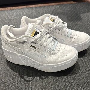 Puma Classic White Leather Sneakers - gently worn